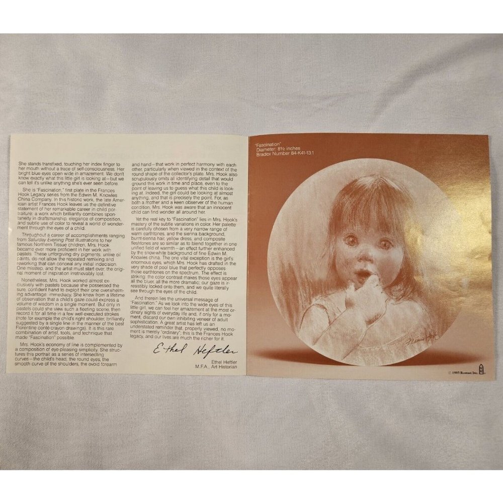 Fascination Plate 1 Frances Hook Legacy Series Collectors Plate -NIB- (SH4U) - Picture 6 of 10